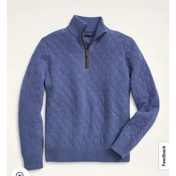 Brooks Brothers Wool Cashmere Half-Zip Sweater, Size L P2 - Picture 1 of 8